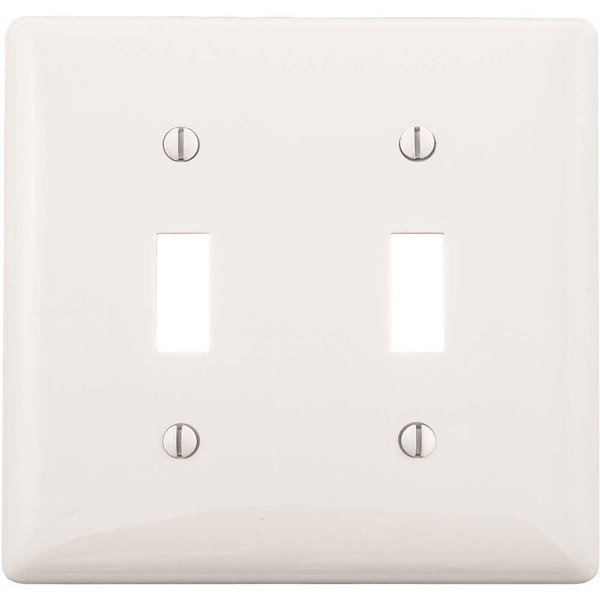 Hubbell Wiring 2-Gang White Medium Size Toggle Wall Plate PJ2W